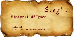 Sipiczki Ágnes névjegykártya
