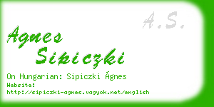 agnes sipiczki business card